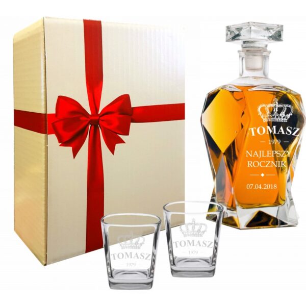 KARAFKA 2 szklanki do whisky GRAWER kieliszki gratis - obrazek 2
